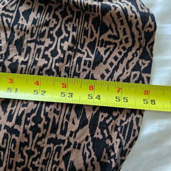 Vintage Iolani Tribal Pint Sleeveless Maxi Hawaiian Dress Size 1X Brown Jersey - Picture 10 of 10